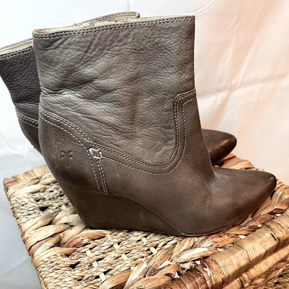 Frye Regina- taupe wedge booties - Picture 5 of 8